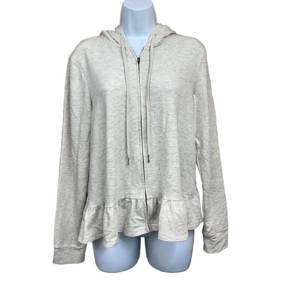 Sz L Cupio Blusg Zip up Light Jacket NWT Spring Fling Light Gray - Picture 2 of 6